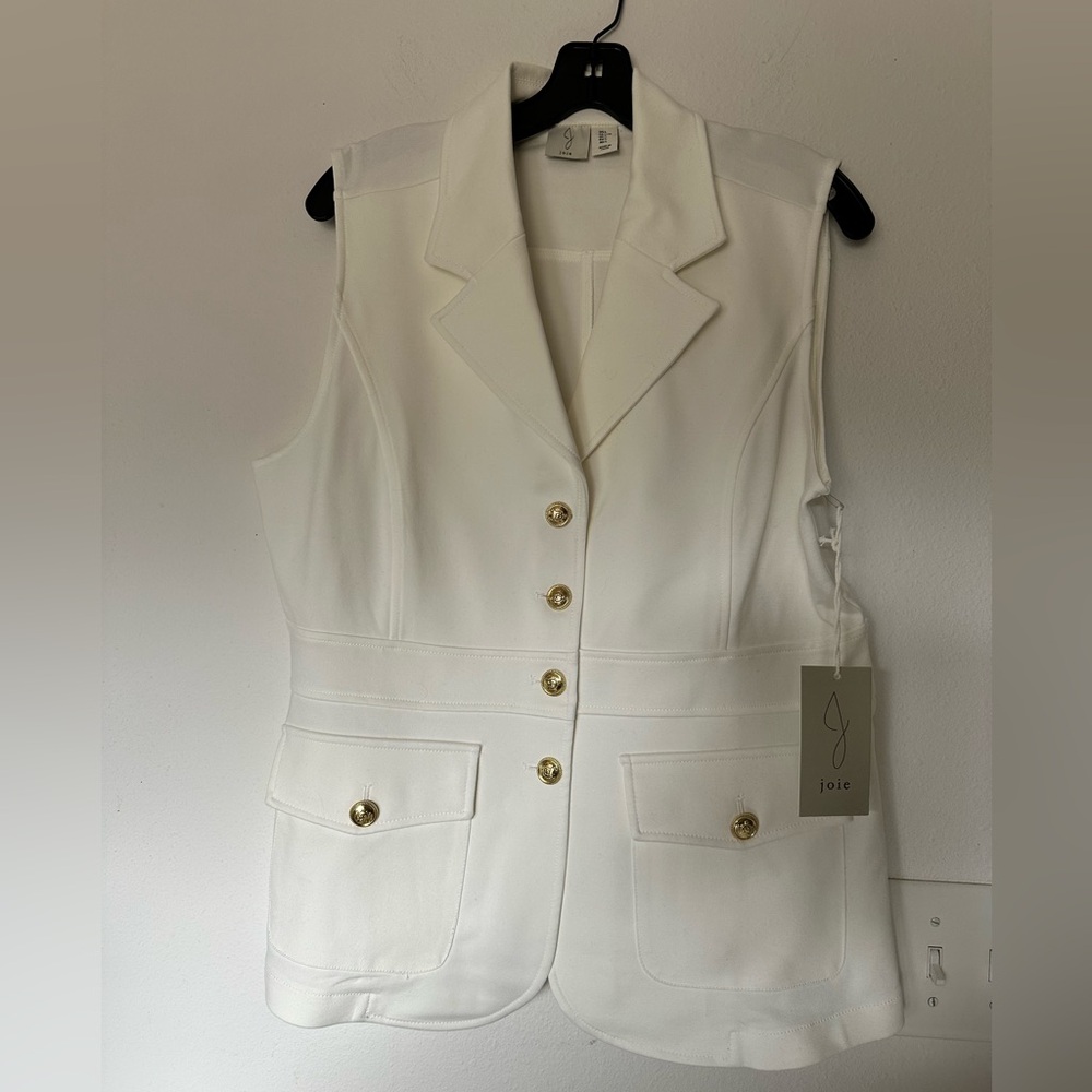 Joie Ivory Vest with Metallic Accents